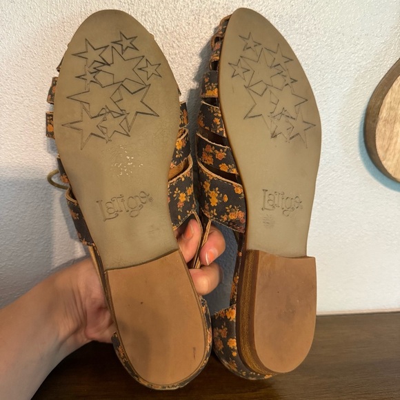 Latigo Floral Jingle Brown Lace-Up Leather Women's Shoes Size 8 - Picture 13 of 16